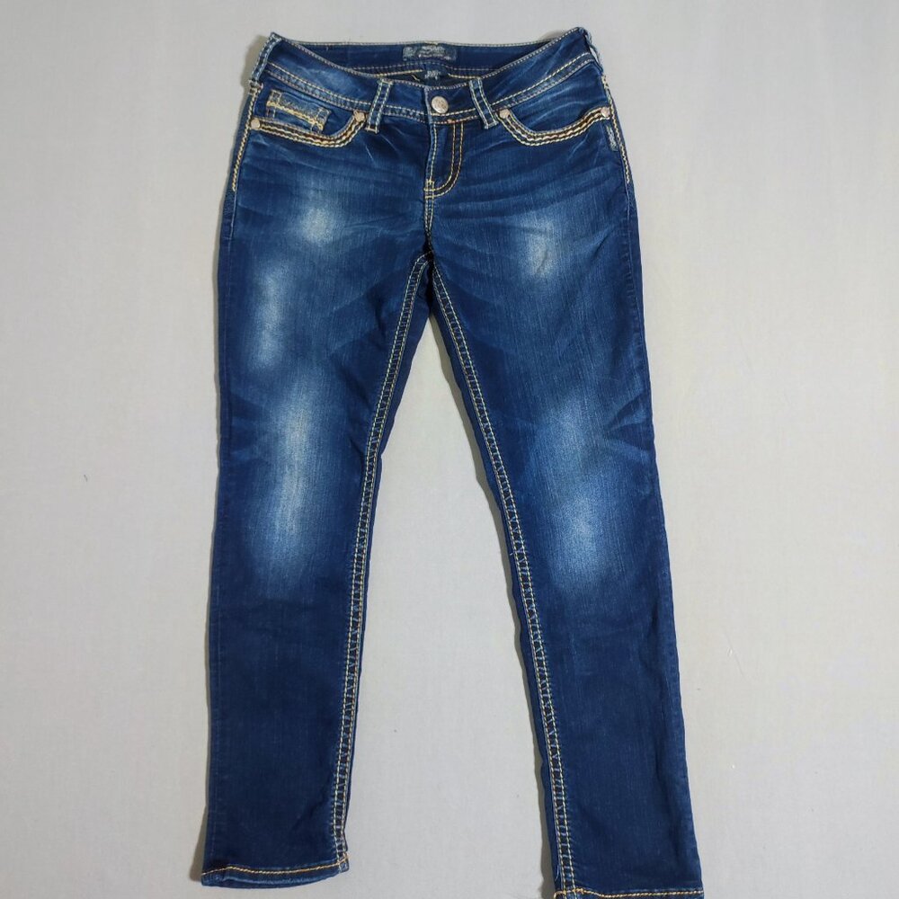 Silver Jeans Suki Skinny women's size 29/29 dark wash blue colour straight leg